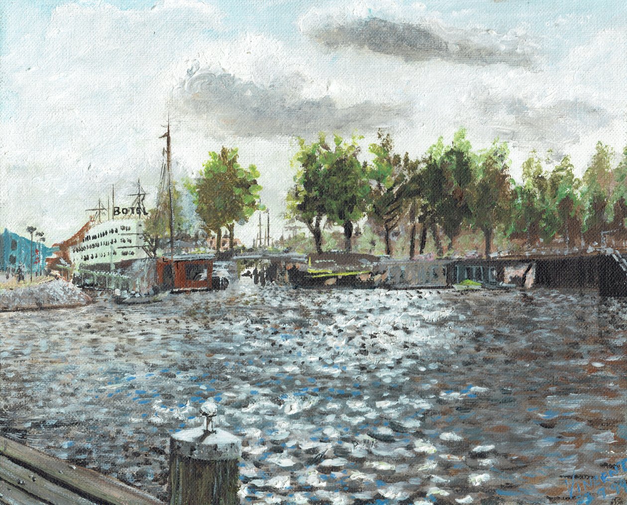 Oosterdok أمستردام ، 1999 ، (أكريليك على لوح قماش) بواسطة فنسنت الكسندر بوث
