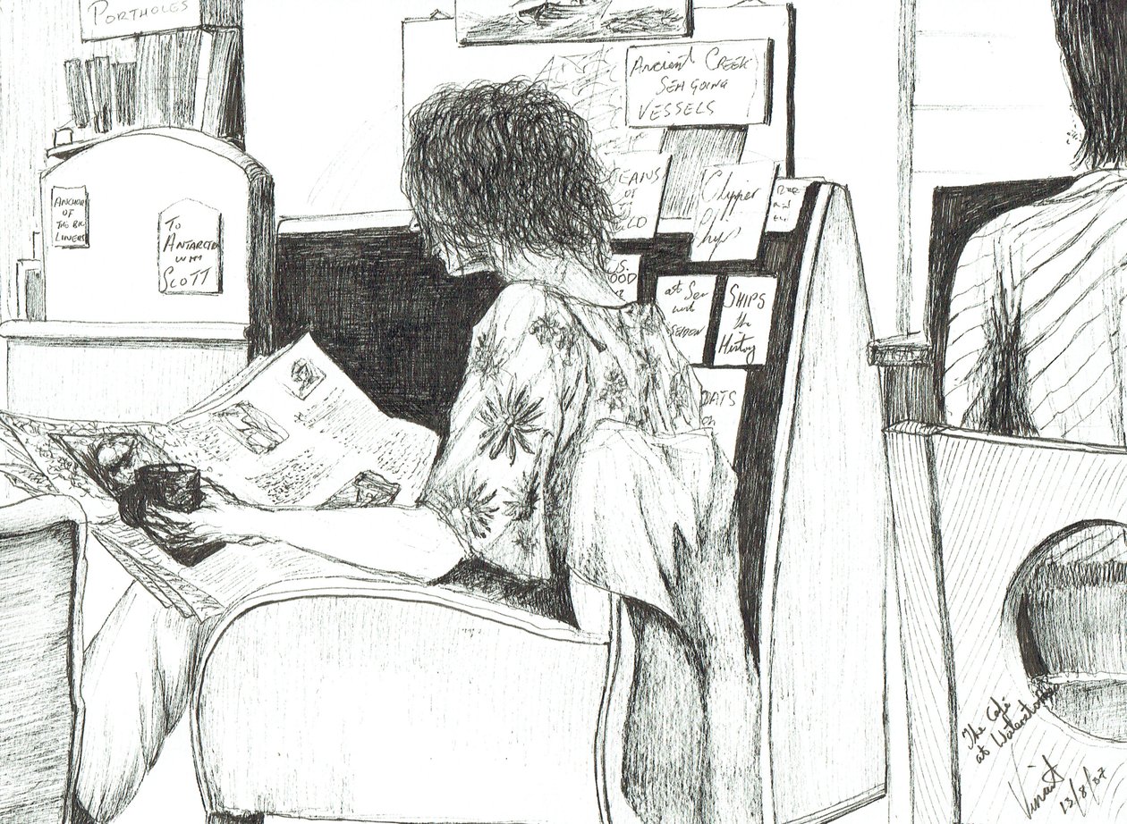 القراءة في متجر كتب Waterstones في مانشستر ، 2007 بواسطة فنسنت الكسندر بوث