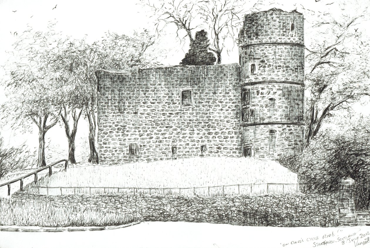 Ruin at Strathaven ، 2012 ، (حبر على ورق) بواسطة فنسنت الكسندر بوث