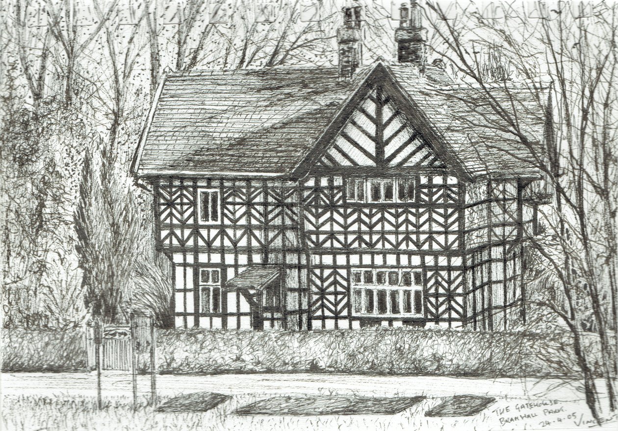 The Gatehouse at Bramhall Park ، 2007 ، (حبر على ورق) بواسطة فنسنت الكسندر بوث