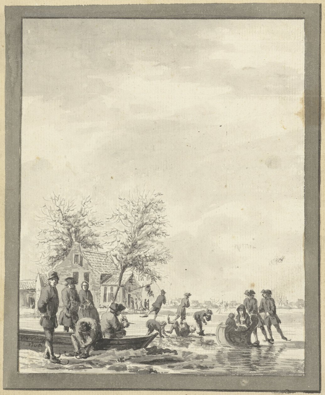 الترفيه الجليدي في Buiten Spaarne بالقرب من Haarlem في Herberg بواسطة فنسنت جانز. فان دير فين