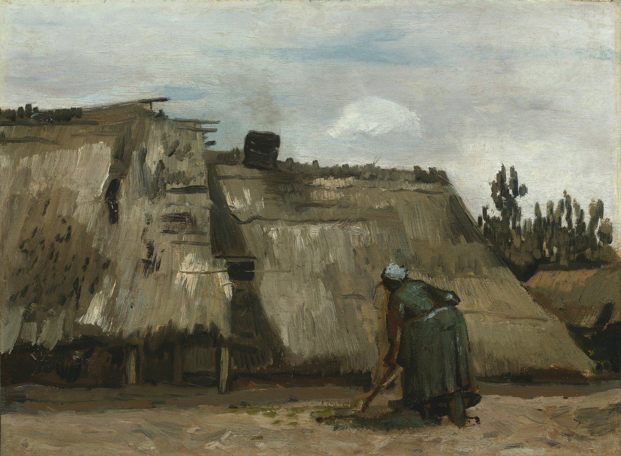 فلاحة تحفر أمام كوخها ، ح. 1885. بواسطة فنسنت فان جوخ