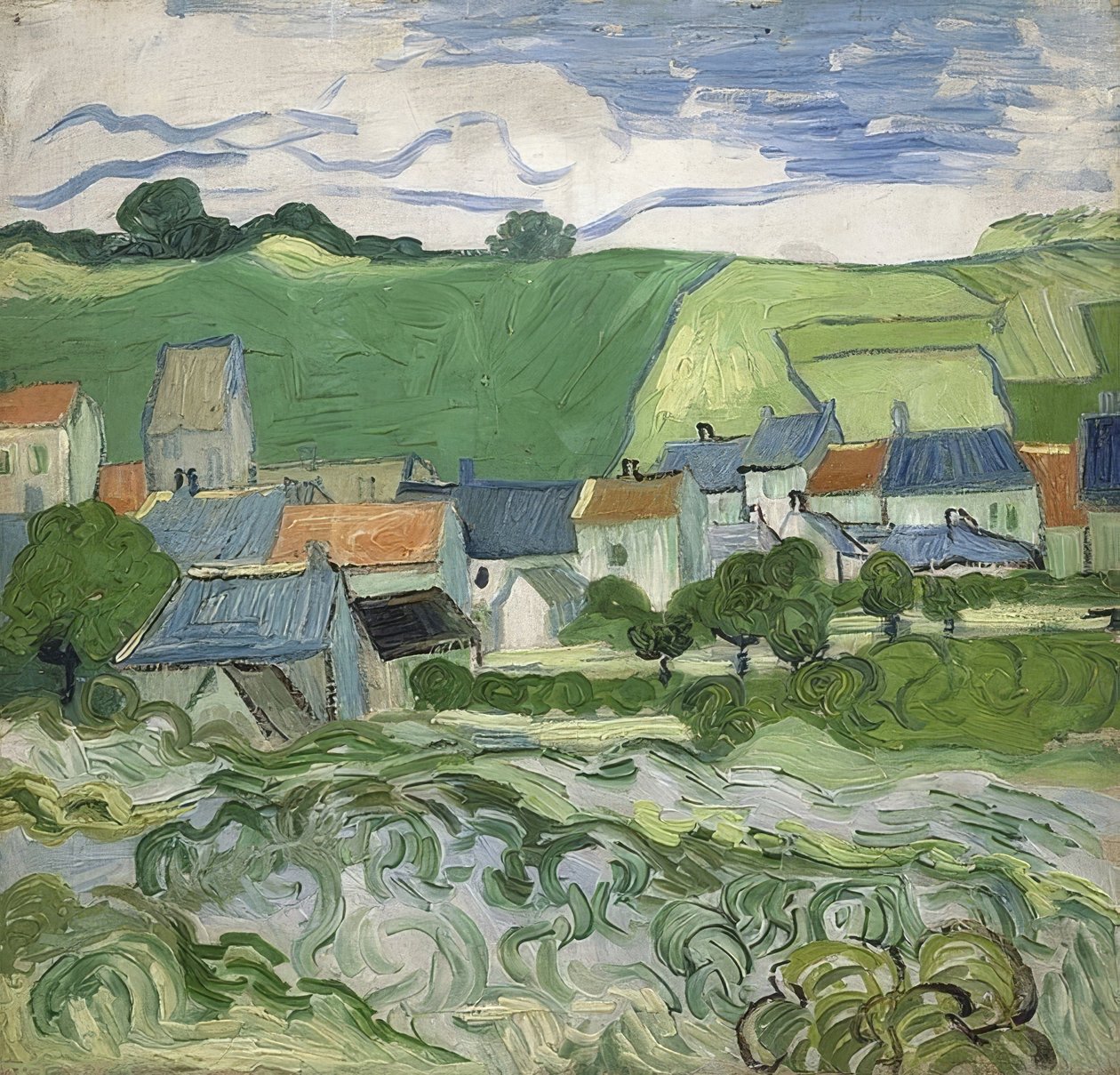 Blick auf Auvers. أوفير سور واز ، مايو - جوني 1890 بواسطة فنسنت فان جوخ