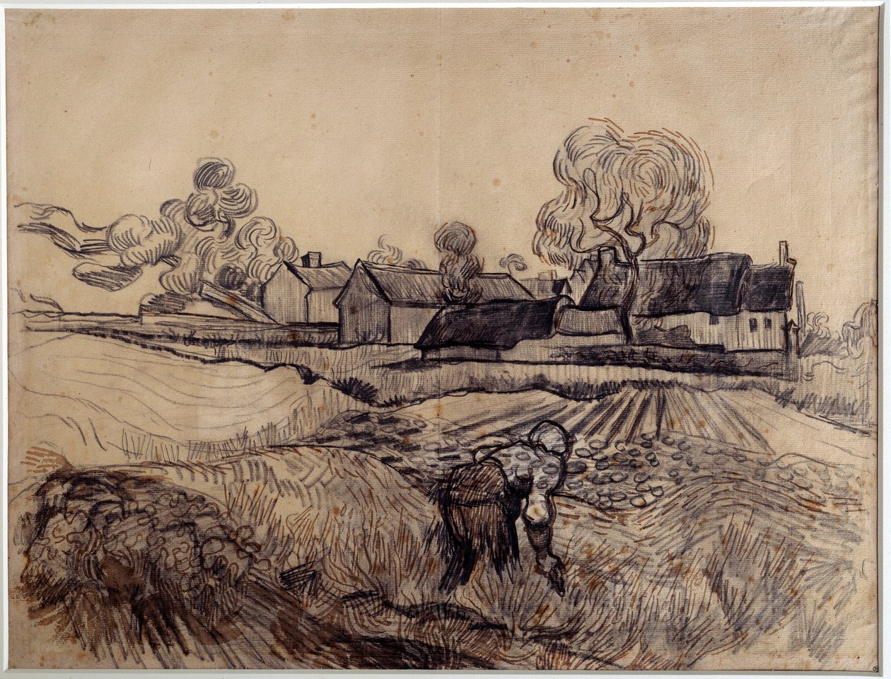 مزرعة الأب إلبوي الرسم بواسطة فنسنت فان جوخ (1853-1890) (Ec. Hol) 1890 Dim. 0،48 x 0،61 م باريس. متحف أورساي بواسطة فنسنت فان جوخ