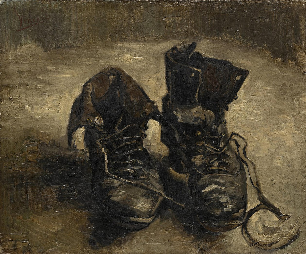 "الحذاء الأسود" أو "الحذاء القديم" لوحة للفنسنت فان جوخ (1853-1890). 1886. متحف فنسنت فان جوخ. أمستردام. بواسطة فنسنت فان جوخ