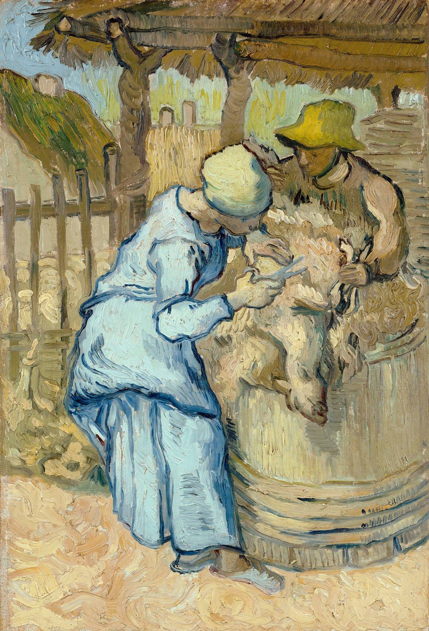 جزازو الأغنام - رسم لفنسنت فان جوخ (1853-1890) ، بعد جان فرانسوا ميليت (1814-1875) ، زيت على قماش بواسطة فنسنت فان جوخ