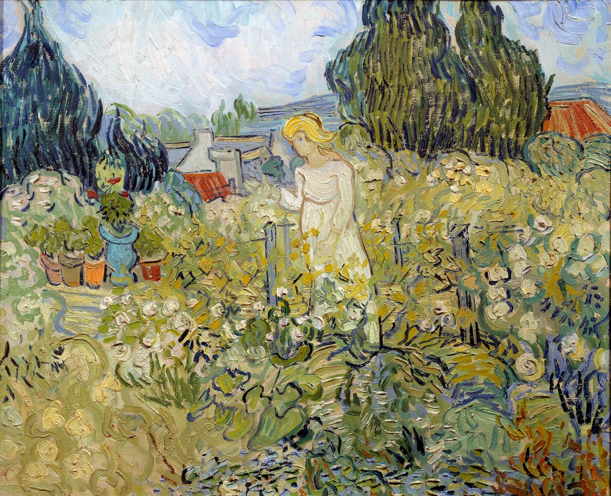 Mademoiselle Gachet في حديقتها في Auvers sur Oise (Auvers-Sur-Oise) لوحة للفنسنت فان جوخ (1853-1890) 1890 صن. 0.46 × 0.55 م باريس ، متحف أورساي بواسطة فنسنت فان جوخ
