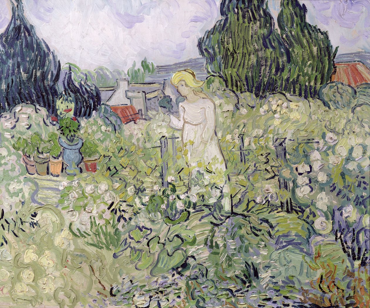 Mademoiselle Gachet في حديقتها في Auvers-sur-Oise بواسطة فنسنت فان جوخ