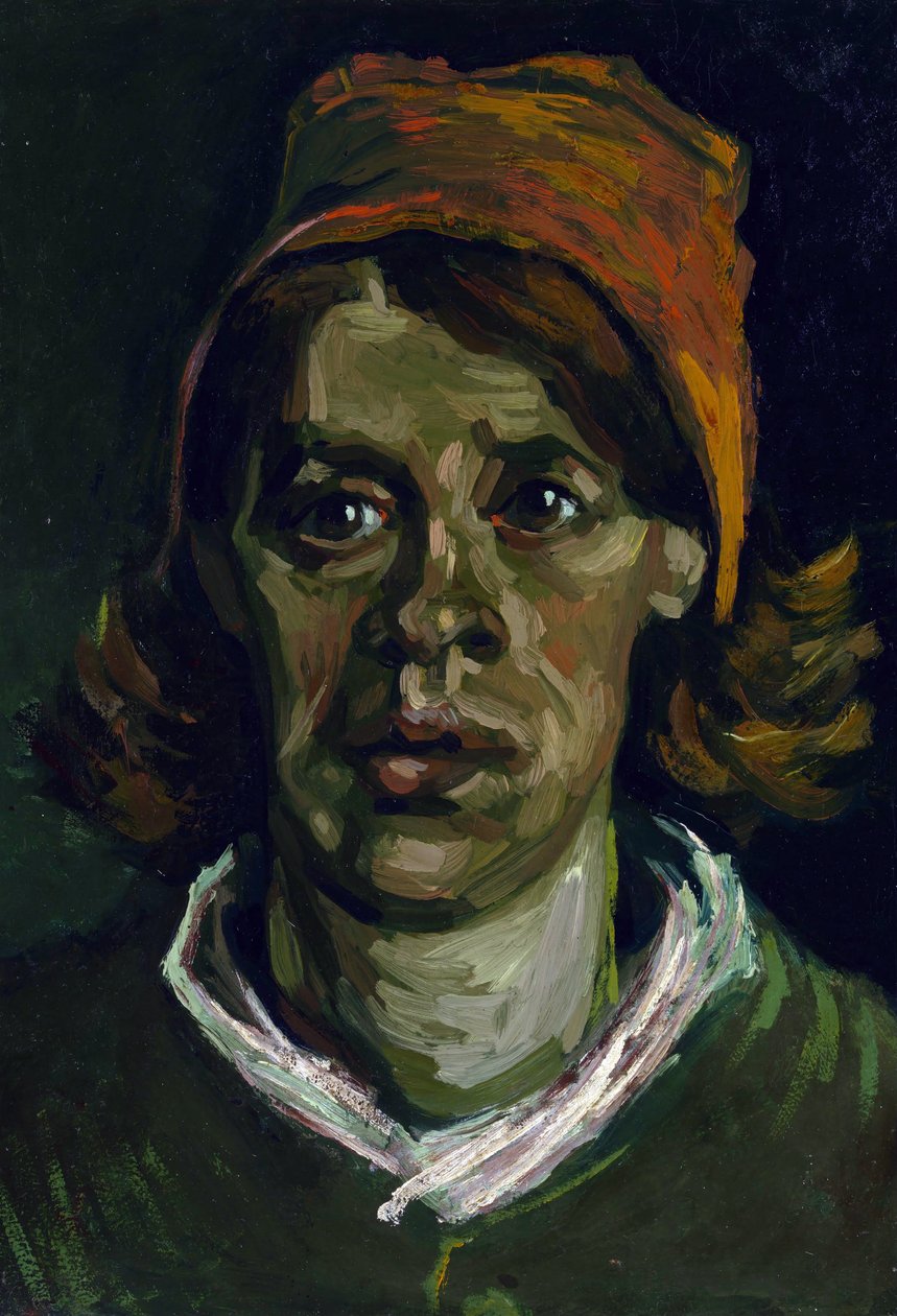 "صورة لفلاحة ذات غطاء أحمر" (رأس فلاحة ذات غطاء أحمر) لوحة للفنسنت فان جوخ (1853-1890) بواسطة فنسنت فان جوخ