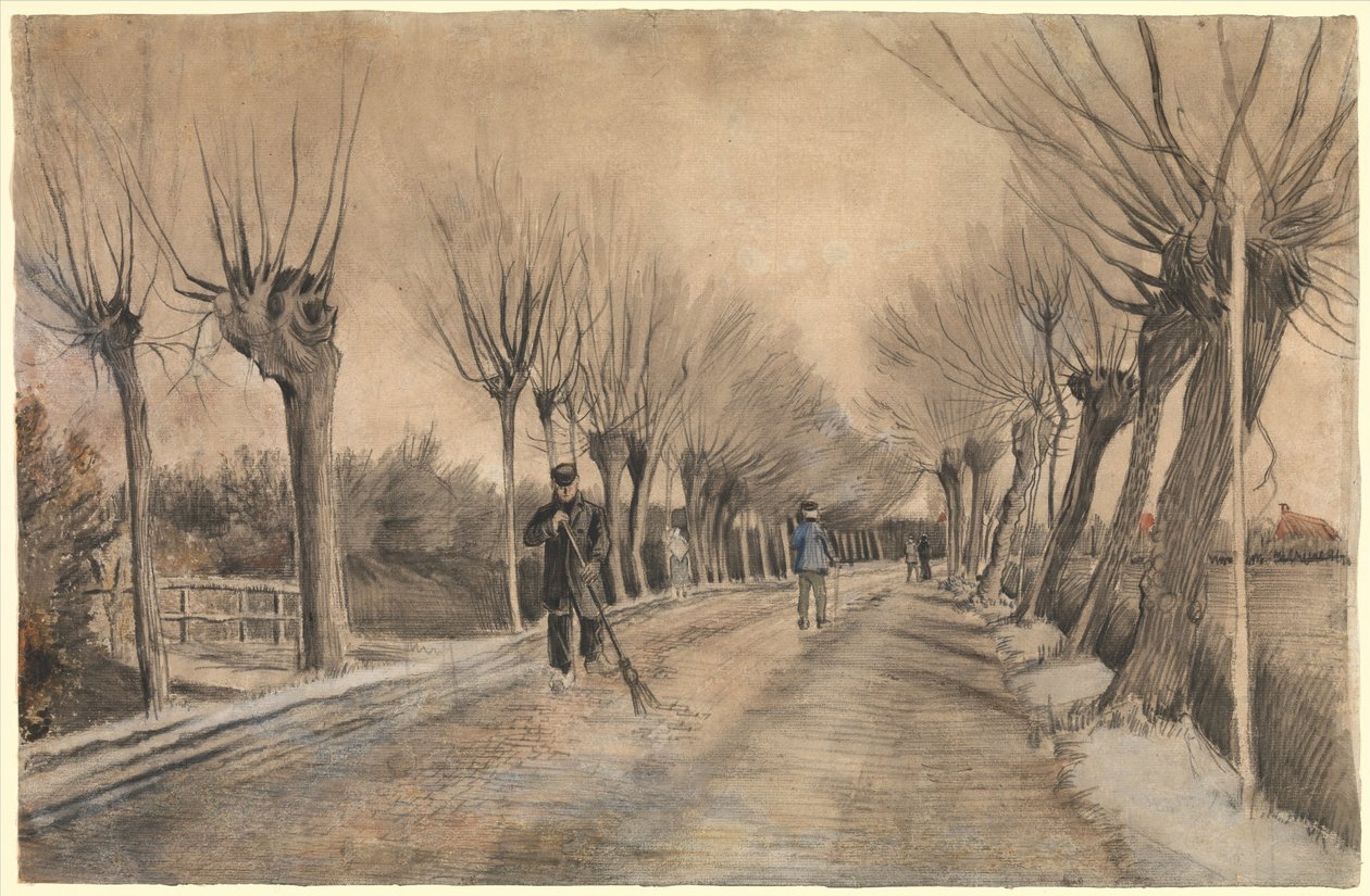 الطريق في Etten ، 1881 (طباشير ، قلم رصاص ، باستيل ، مرحاض ، قلم وحبر بني) بواسطة فنسنت فان جوخ