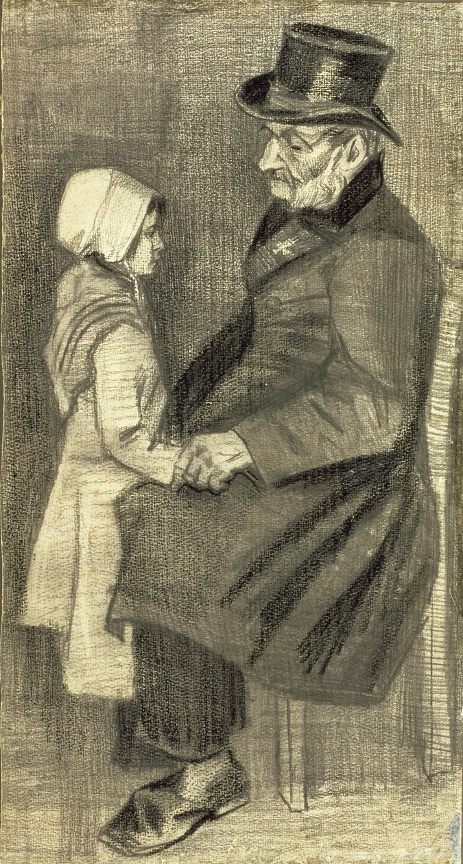 رجل جالس مع ابنته ، 1882 بواسطة فنسنت فان جوخ