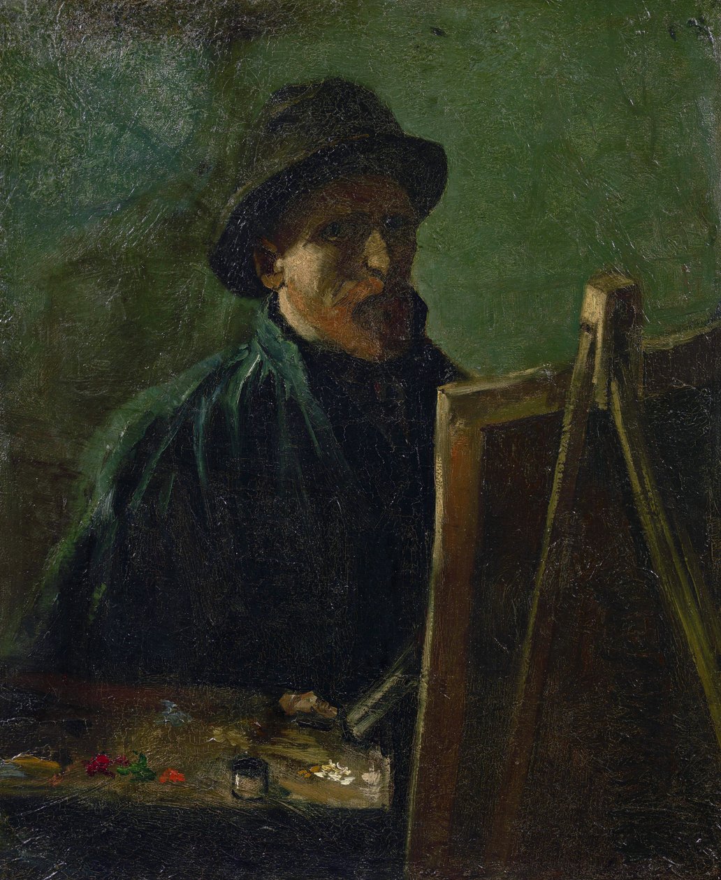 Self-portrait at the easel par Gogh, Vincent, van (1853-1890). Oil on canvas, size : 46,5x38,5 بواسطة فنسنت فان جوخ