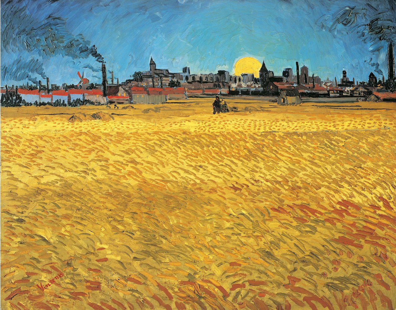 Sunset: Wheat Fields near Arles بواسطة فنسنت فان جوخ