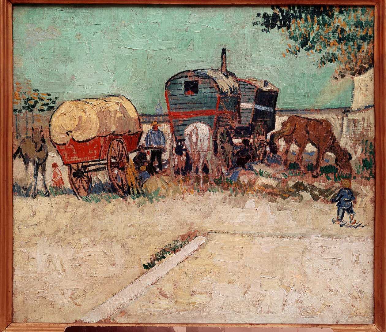 المقطورات ، معسكر البوهيميين بالقرب من آرل. لوحة لفنسنت فان جوخ (1853-1890) بواسطة فنسنت فان جوخ