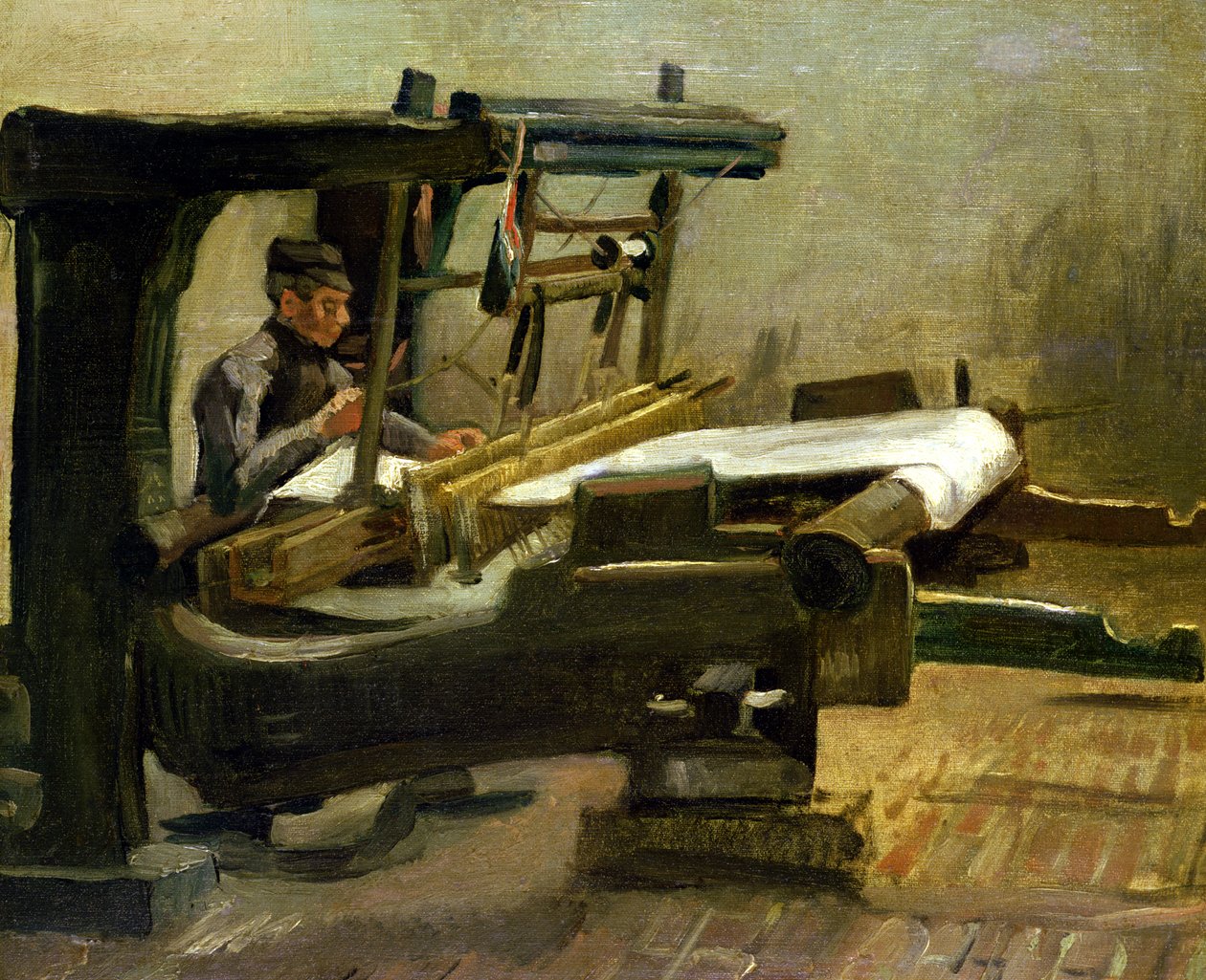 ويفر في المنوال ، مواجهة لليمين ، 1884 بواسطة فنسنت فان جوخ