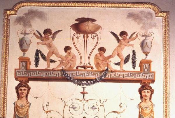 تفاصيل جدار غرفة موسيقى بومبيان ، 1777-80 بواسطة فينتشينزو فالدر