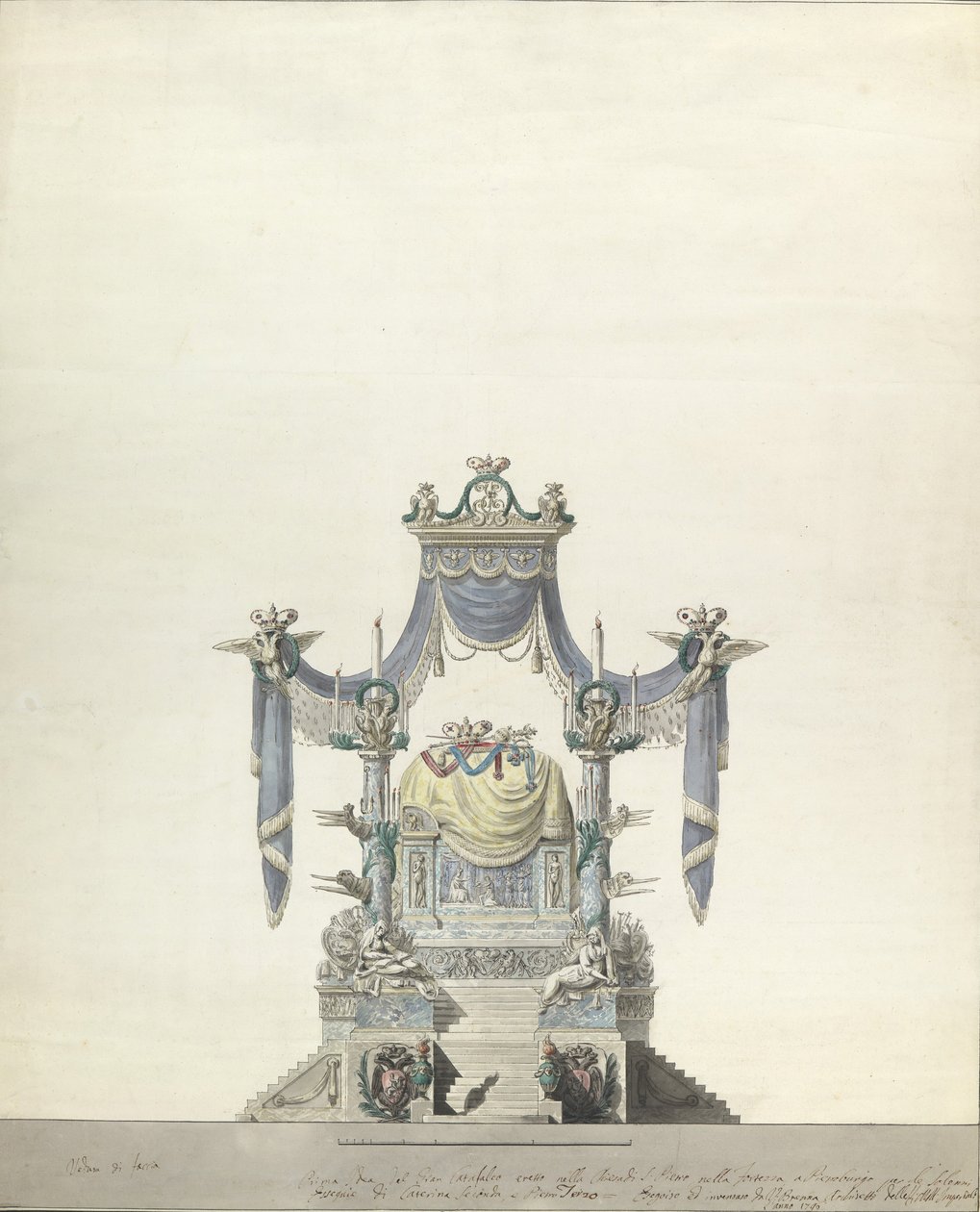 كاتافالكي للإمبراطورة كاثرين العظمى للارتفاع الأمامي لروسيا ، 1796. بواسطة فينتشنزو برينا