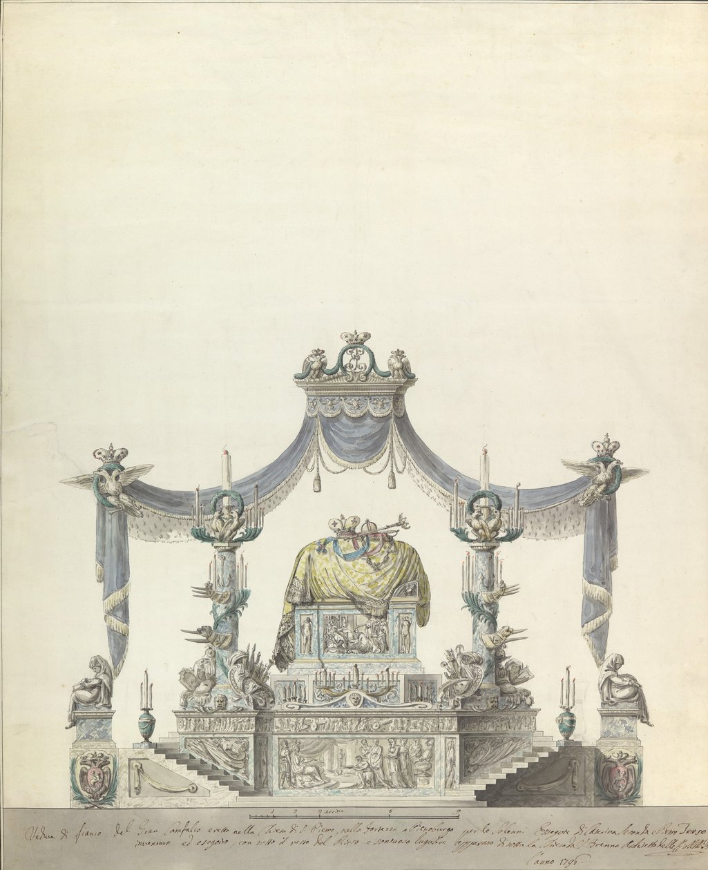 كاتافالكي للإمبراطورة كاترين العظمى ، الارتفاع الجانبي لروسيا ، 1796. بواسطة فينتشنزو برينا