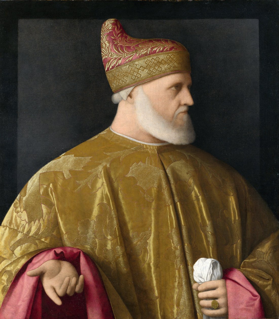 Portrait of the Doge, Andrea Gritti (1455-1538) oil on canvas, ca 1530 بواسطة فينتشينزو دي بياجيو كاتينا