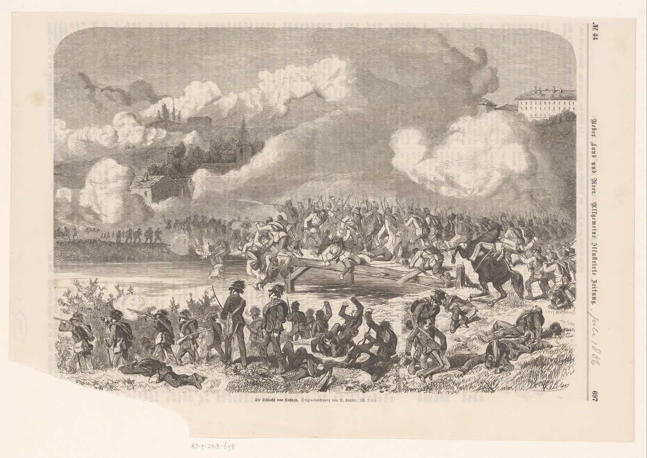 معركة كوستوزا ، 1866 Die Schlacht con Custoza (العنوان على الكائن) بواسطة فنسنت كاتزلر
