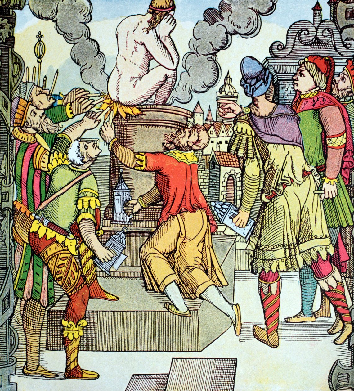 انتقام فيرجيل، نقش خشبي من القرن السادس عشر لفيرجيل سوليس (نقش خشبي) بواسطة فيرجيليوس الأكبر سوليس