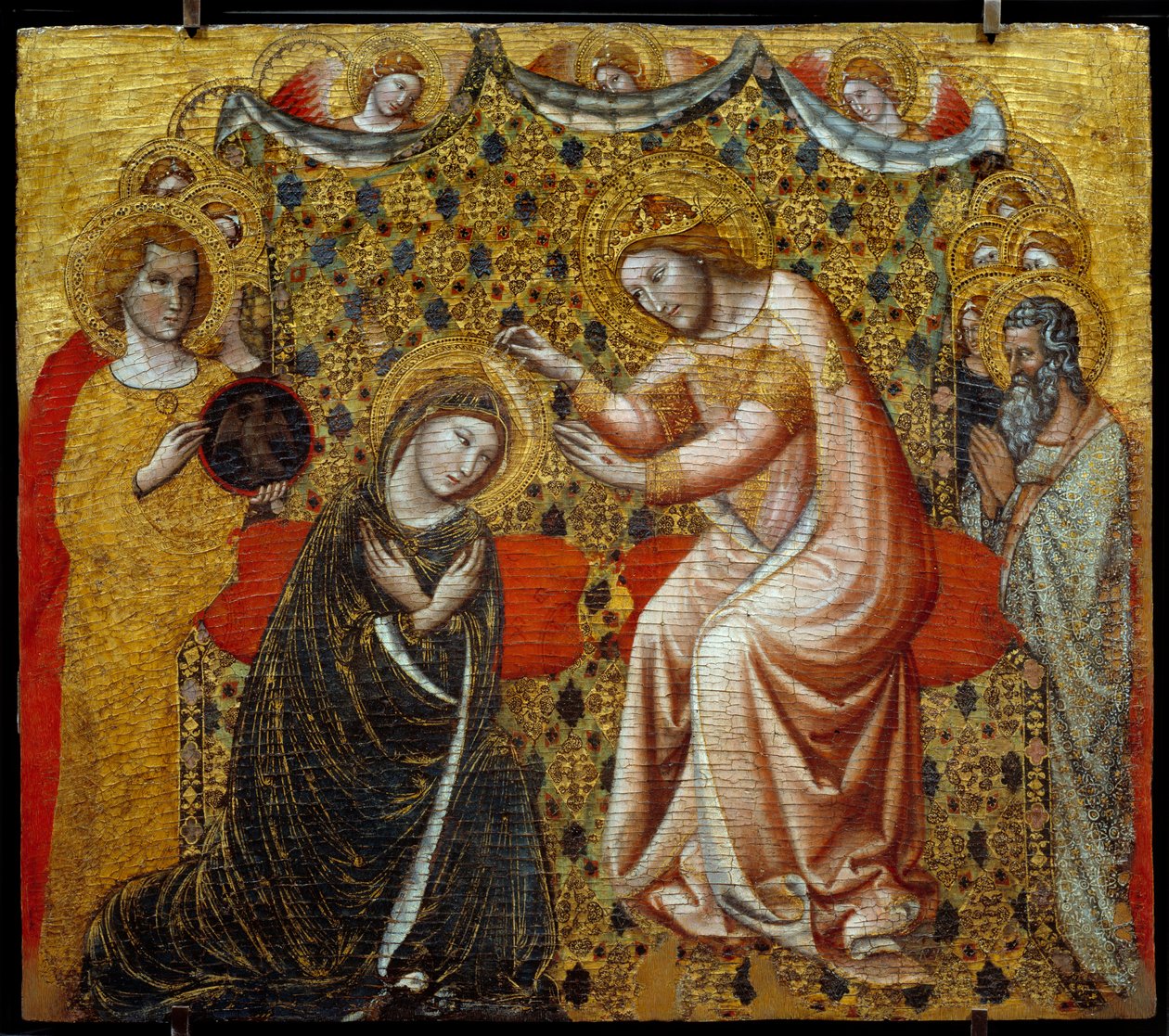 تتويج العذراء الخشبية للرسم فيتالي دا بولونيا (1289 / 1309-1359 / 1369) باريس ، متحف اللوفر بواسطة فيتالي دا بولونيا