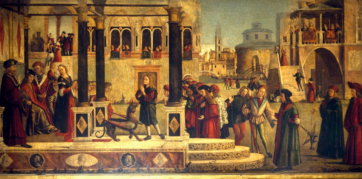 معجزة القديس تريفونيوس ، بقلم فيتوري كارباتشيو (حوالي 1465-1525 أو 1526) ، مدرسة سان جورجيو ديجلي شيافوني ، البندقية بواسطة فيتوري كارباتشيو