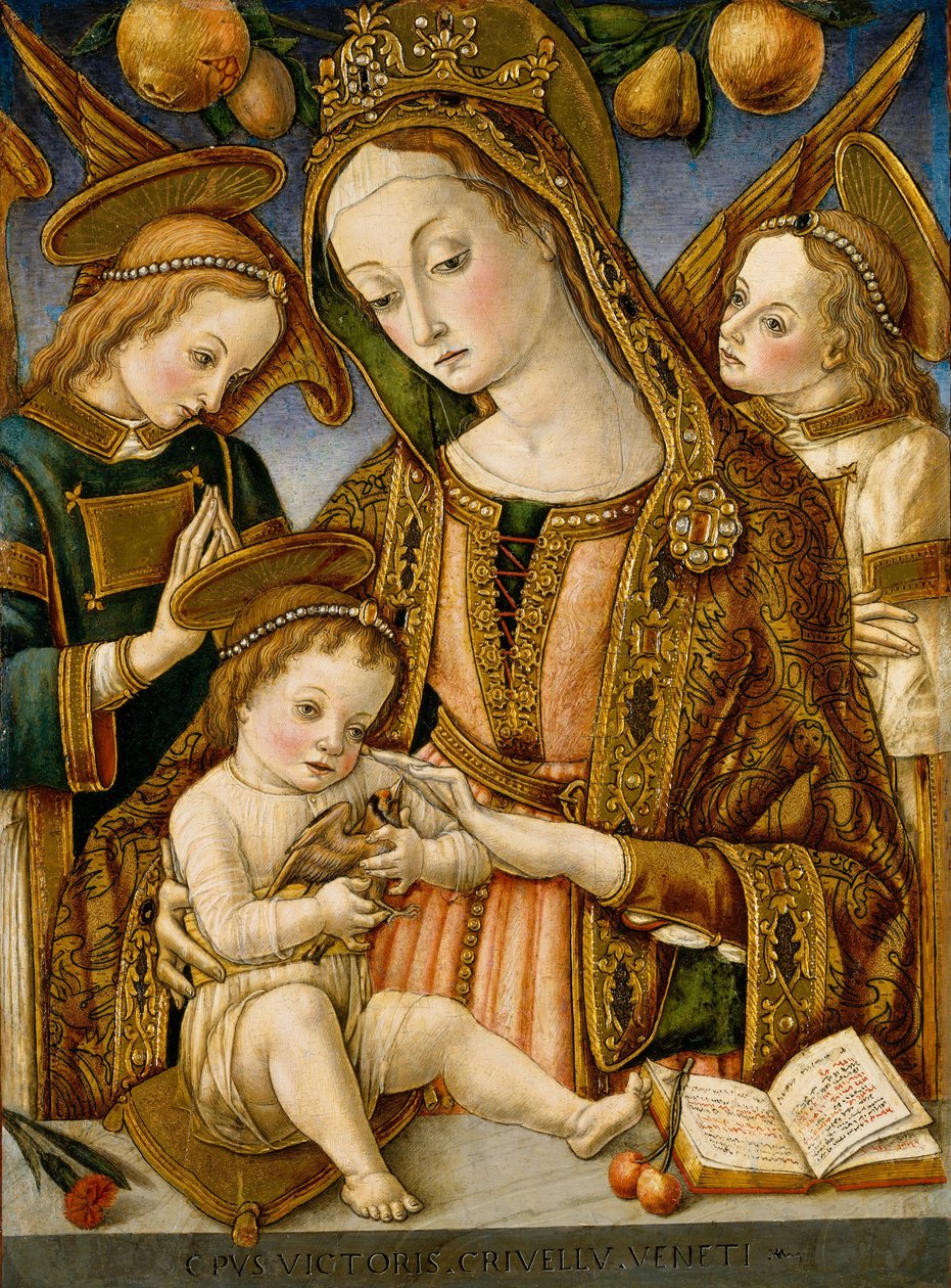 مادونا والطفل مع اثنين من الملائكة ، ج.1481-82 بواسطة فيتوريو Crivelli
