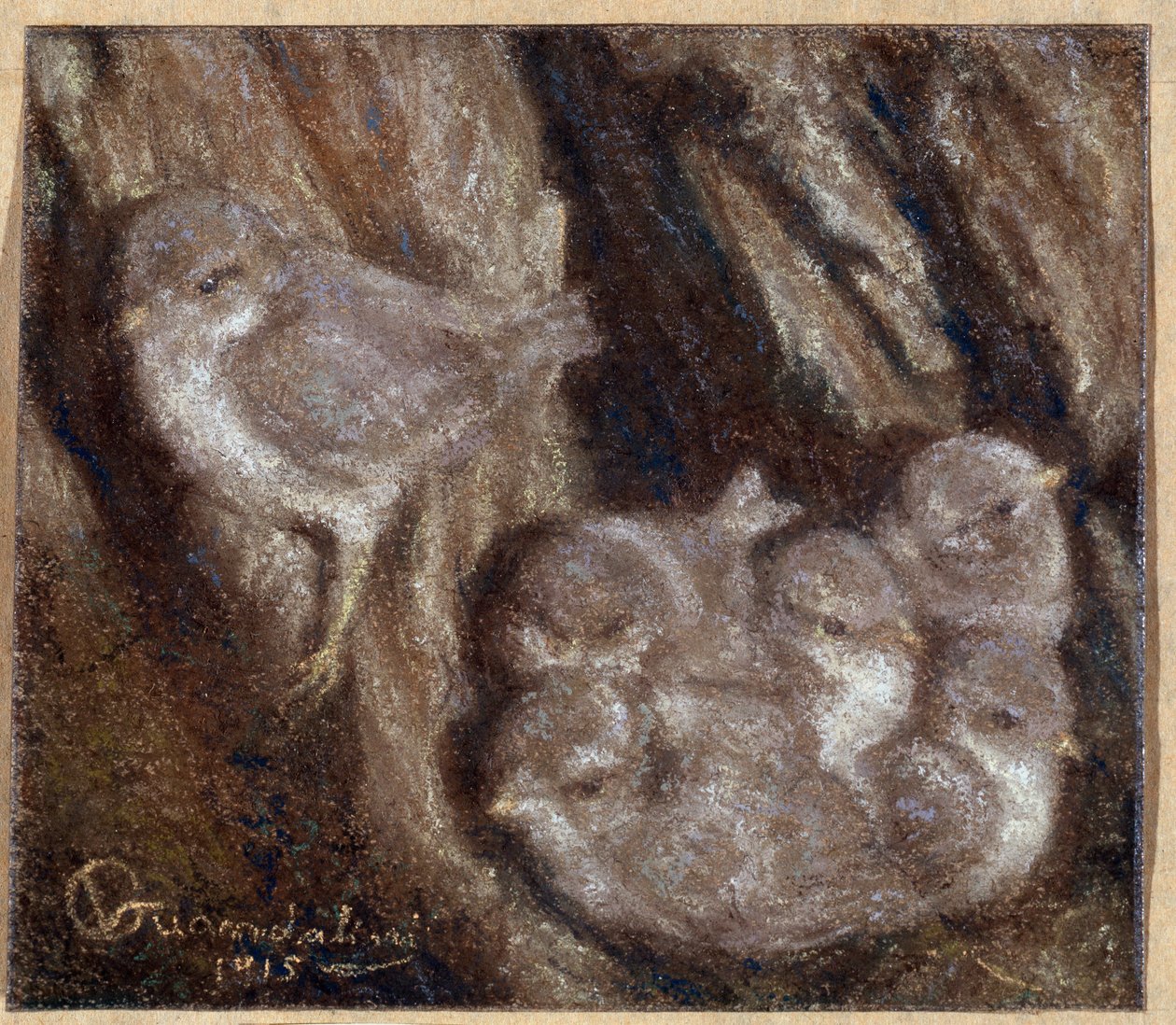 La couvee Pastel بقلم فيتوريو غوانداليني (1861-1923) بواسطة فيتوريو جانداليني