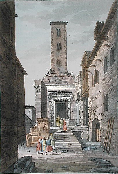 معبد إسكولابيوس ، سبليت ، يوغوسلافيا ، حوالي 1820 (نقش ملون) بواسطة فيتوريو رينيري