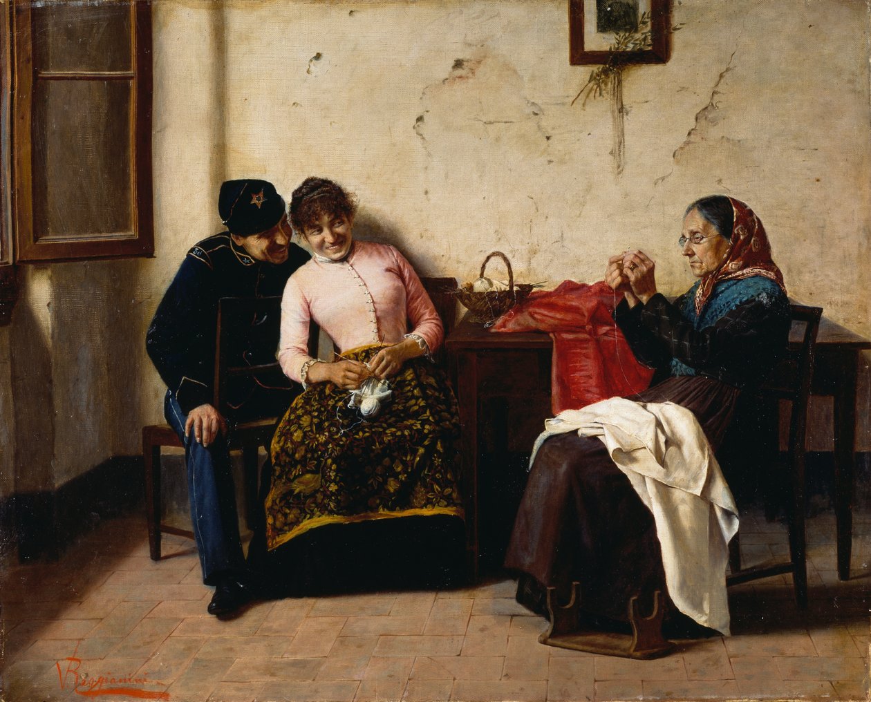 الخاطب ، فيتوريو ريجيانيني (1858-1938) ، زيت على قماش ، 65x59.5 سم بواسطة فيتوريو ريجيانيني