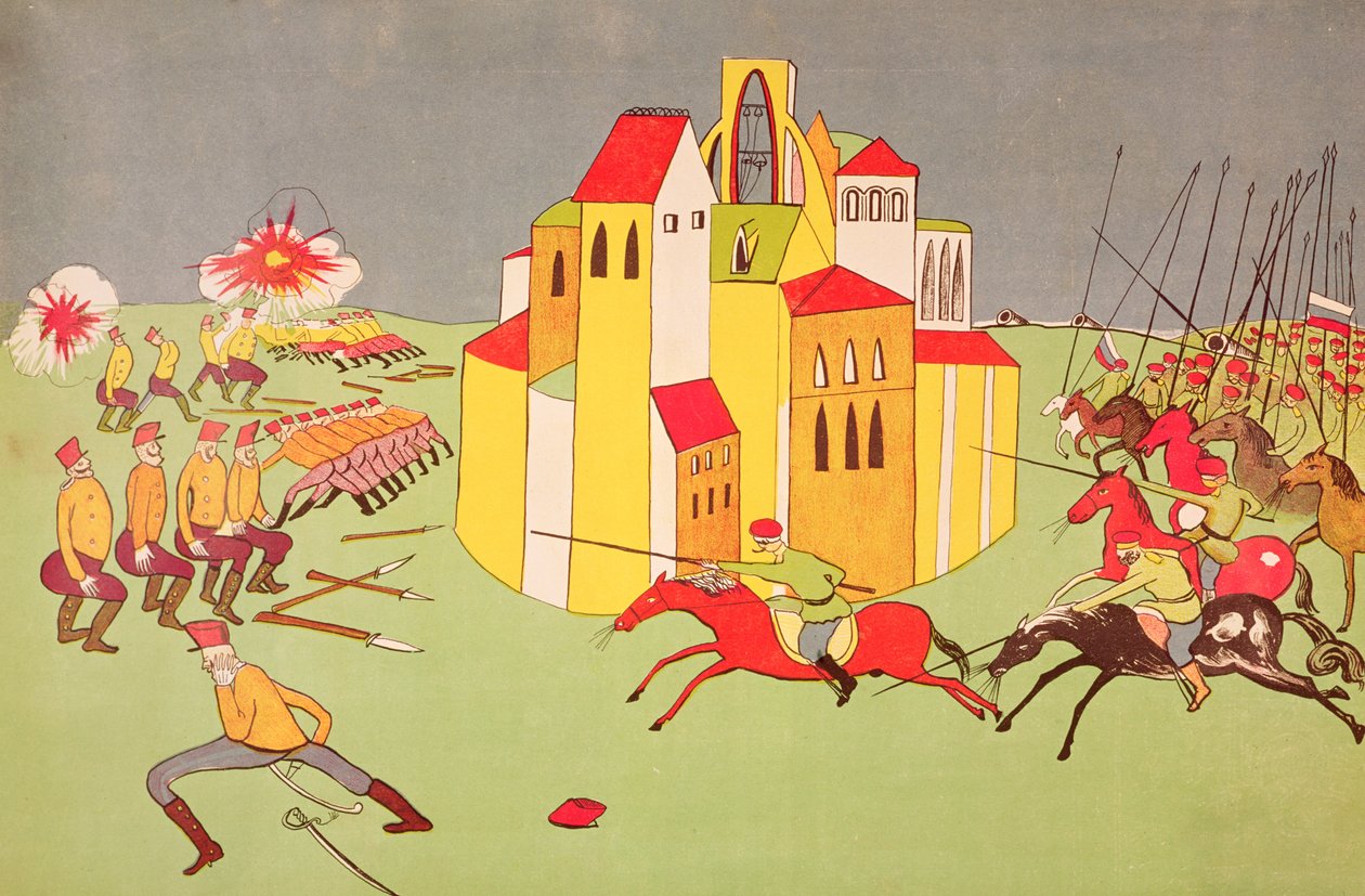 استسلام لفيف من قبل الجيش النمساوي المجري إلى الجيش الروسي في سبتمبر 1914 ، c.1914-15 بواسطة فلاديمير ماياكوفسكي