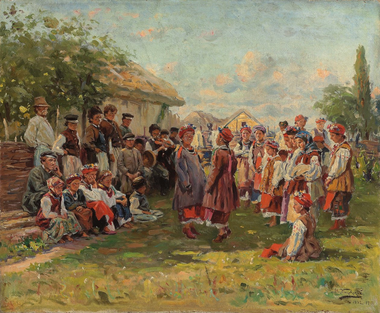 مهرجان في قرية أوكرانية ، ج. 1882-1917 بواسطة فلاديمير إيغوروفيتش ماكوفسكي