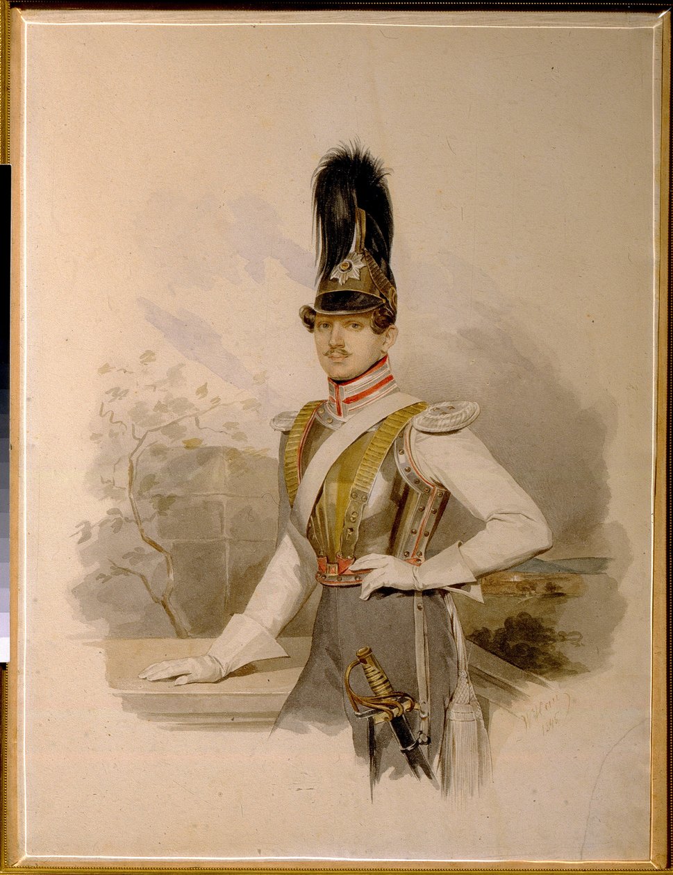 صورة للكونت فالنتين جريجوريفيتش ستروجانوف (1801-1833) (صورة للكونت ف.ج.ستروجانوف). عمل فلاديمير إيفانوفيتش هاو (جاو) (1816-1895) ، لوحة مائية على ورق ، قبل عام 1832. الفن الروسي بواسطة فلاديمير إيفانوفيتش هاو
