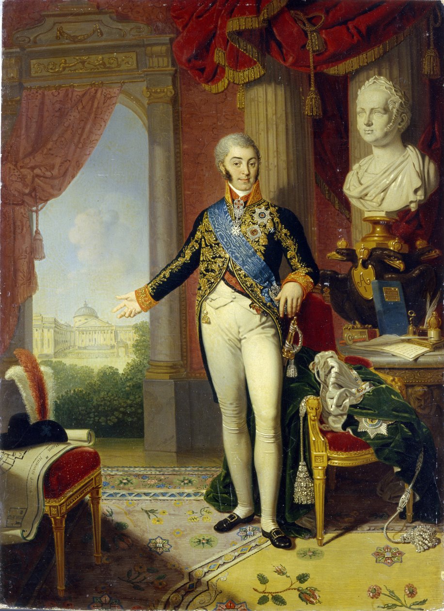 صورة للكونت نيكولاي بتروفيتش شيريميتيف (1751-1809) (صورة للكونت ن.ب.شيريميتيف). لوحة لفلاديمير لوكيش بوروفيكوفسكي (أو بوروفيكوفسكي) (1757-1825) ، زيت على قماش بواسطة فلاديمير لوكيش بوروفيكوفسكي