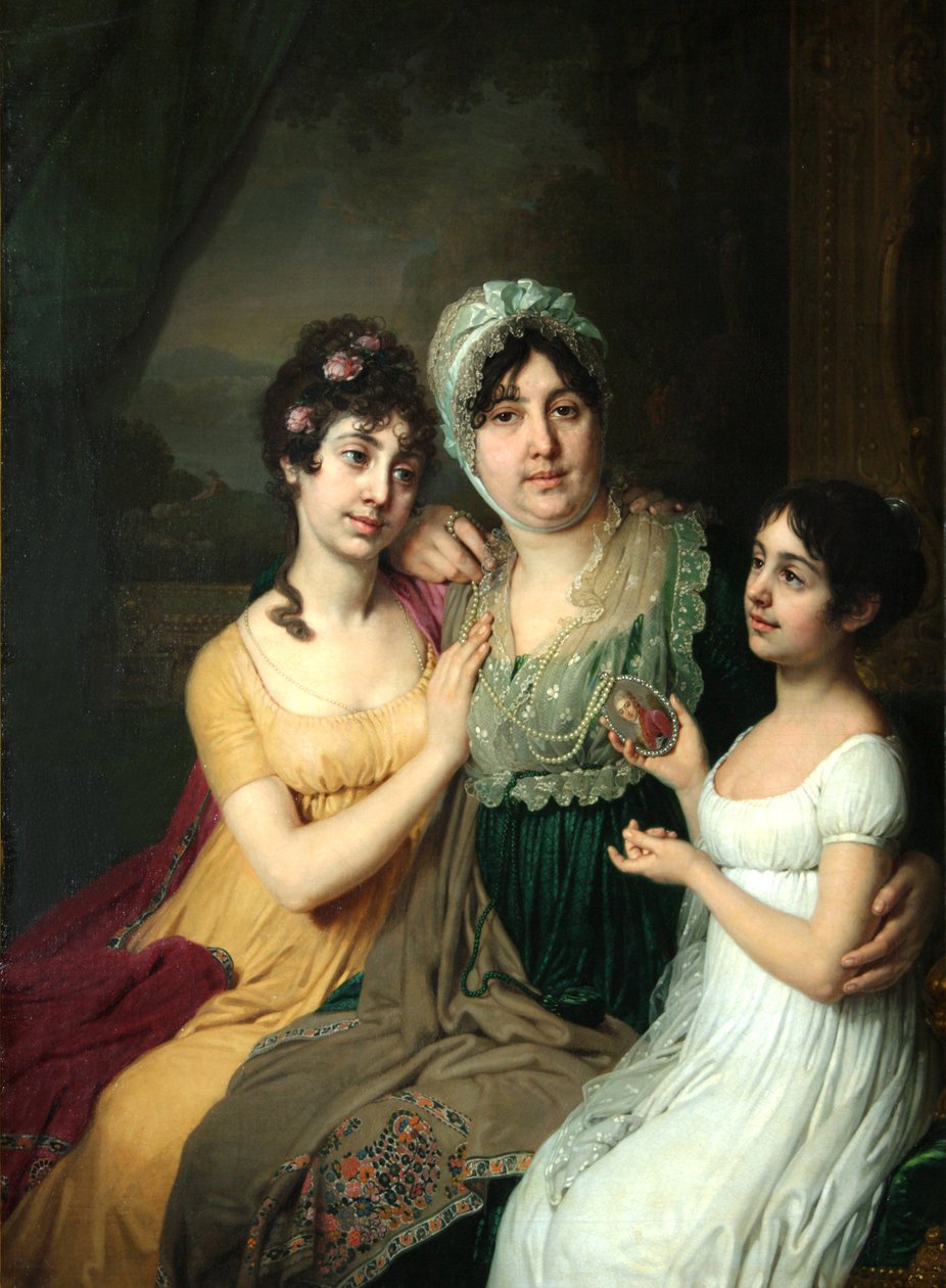 صورة الكونتيسة آنا بيزبورودكو مع ابنتيها ليوبوف وكليوباترا ، 1803 بواسطة فلاديمير لوكيش بوروفيكوفسكي