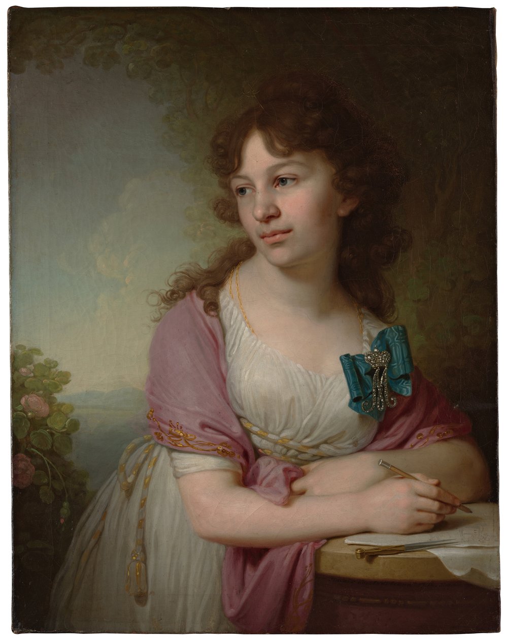 صورة للأميرة ايكاترينا أليكسييفنا دولغوروكوفا 1781-1860 ، الكونتيسة فاسيليفا ، 1798 بواسطة فلاديمير لوكيش بوروفيكوفسكي