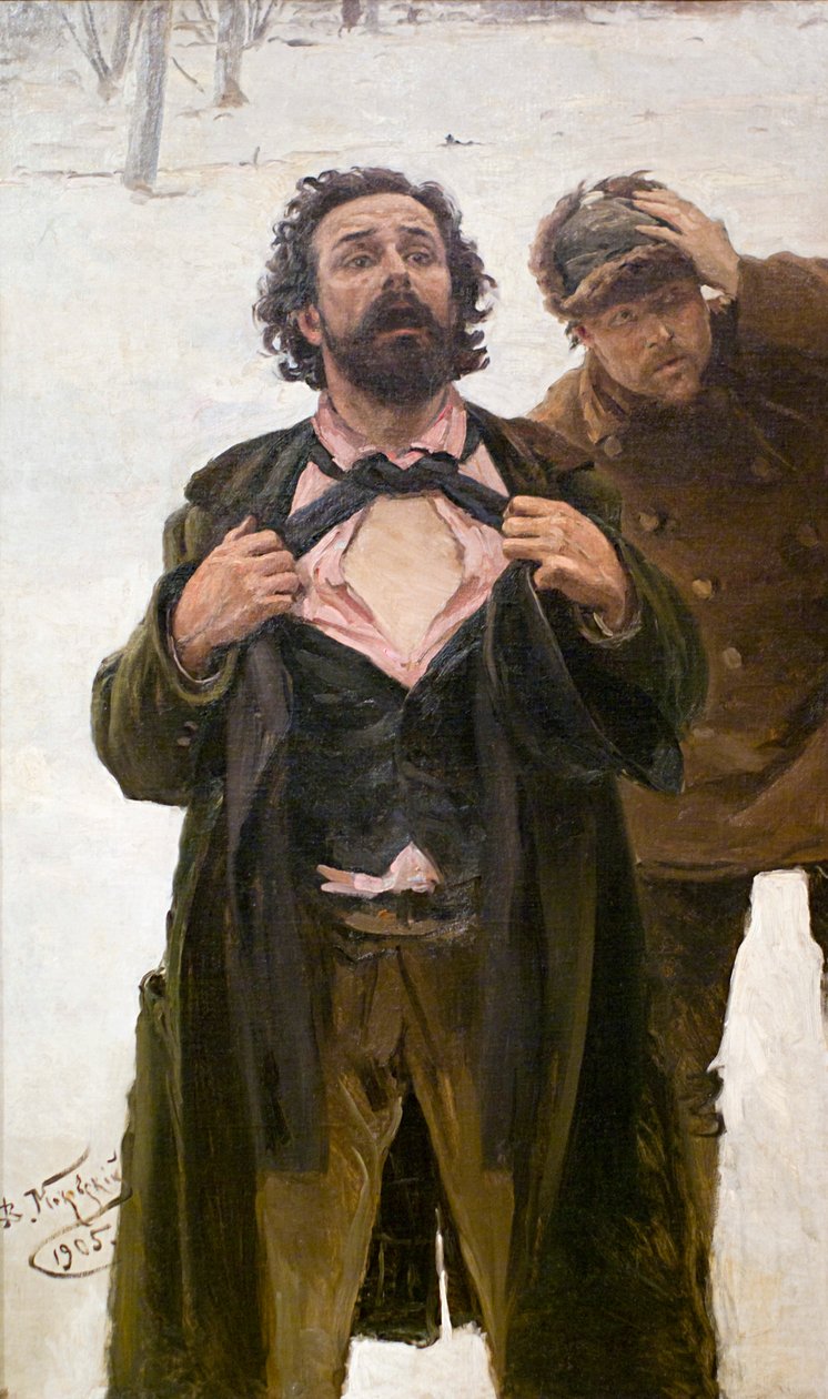 دراسة للرسم الدامي الأحد 22 يناير 1905 1905. بواسطة فلاديمير إيغوروفيتش ماكوفسكي