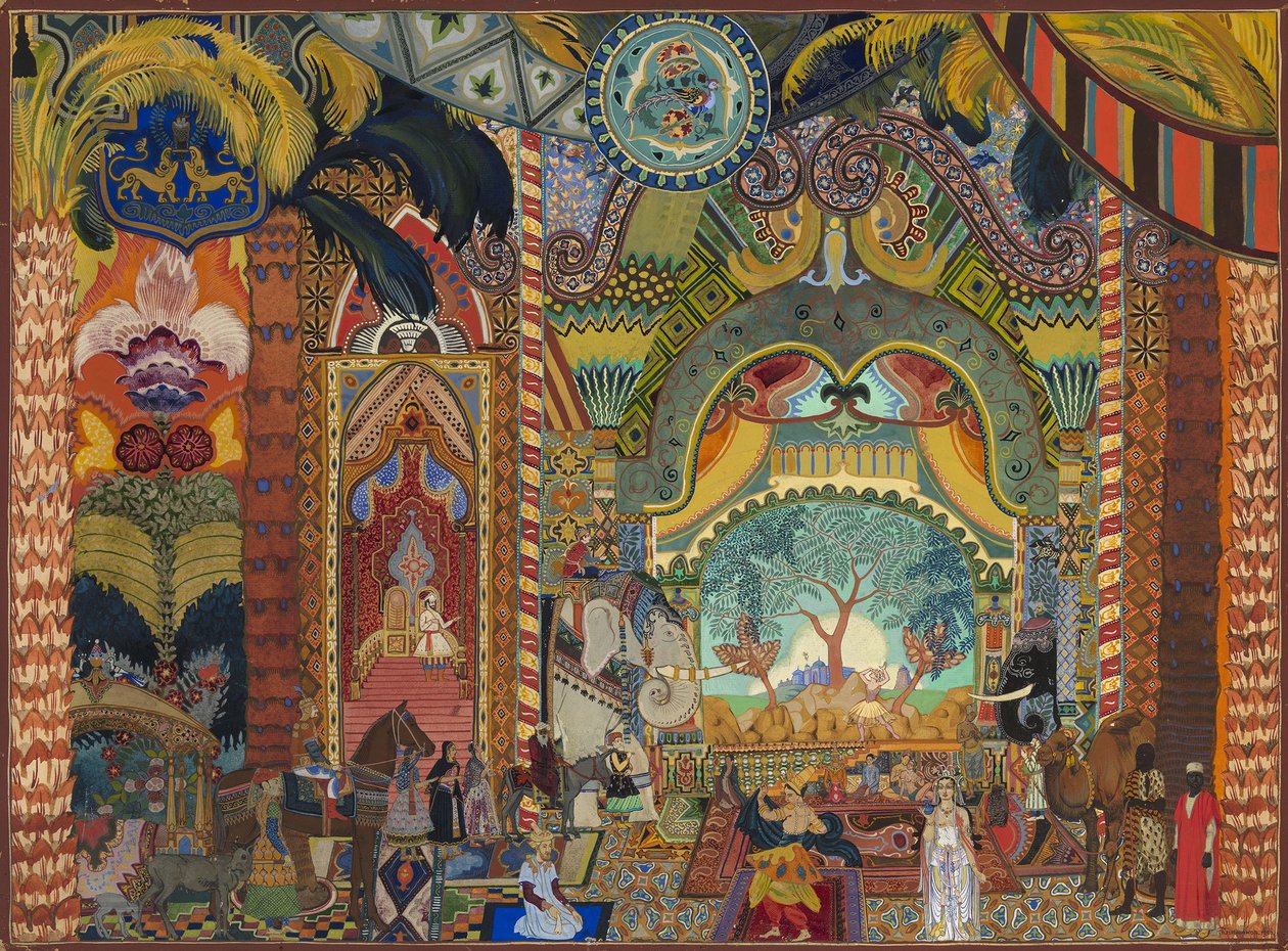 تصميم المسرح للباليه The Firebird بواسطة I. Stravinsky بواسطة فلاديمير بليشاكوف