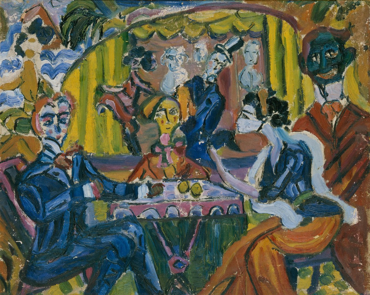 ملهى Stray Dog Cabaret في سانت بطرسبرغ ، 1910 بواسطة فلاديمير فلاديميروفيتش دميترييف