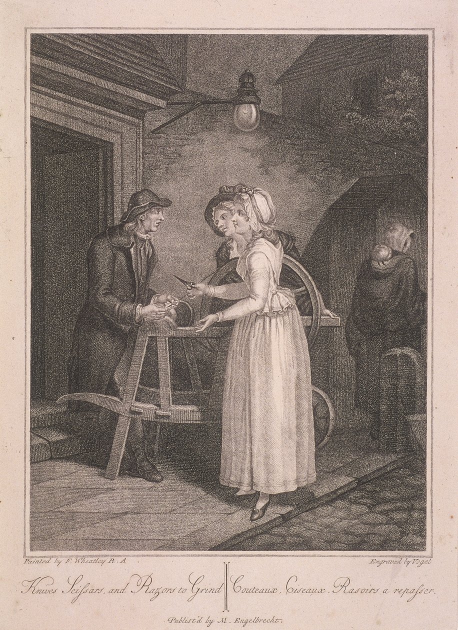 سكاكين ومقص وشفرات للطحن ، صرخات لندن ، c1795 بواسطة طائر