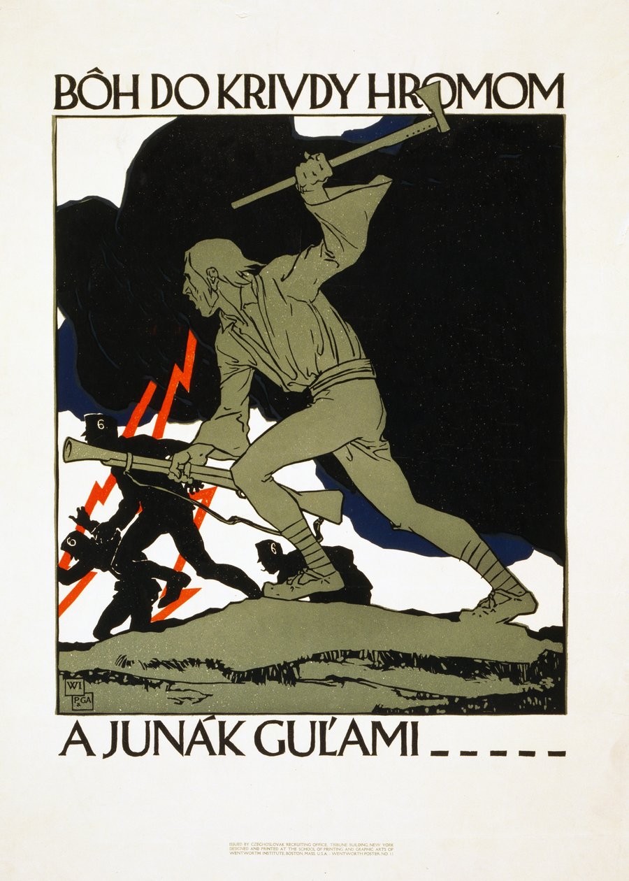 ملصق تجنيد للجيش التشيكوسلوفاكي ، حانة. 1918 بواسطة Vojtch Preissig