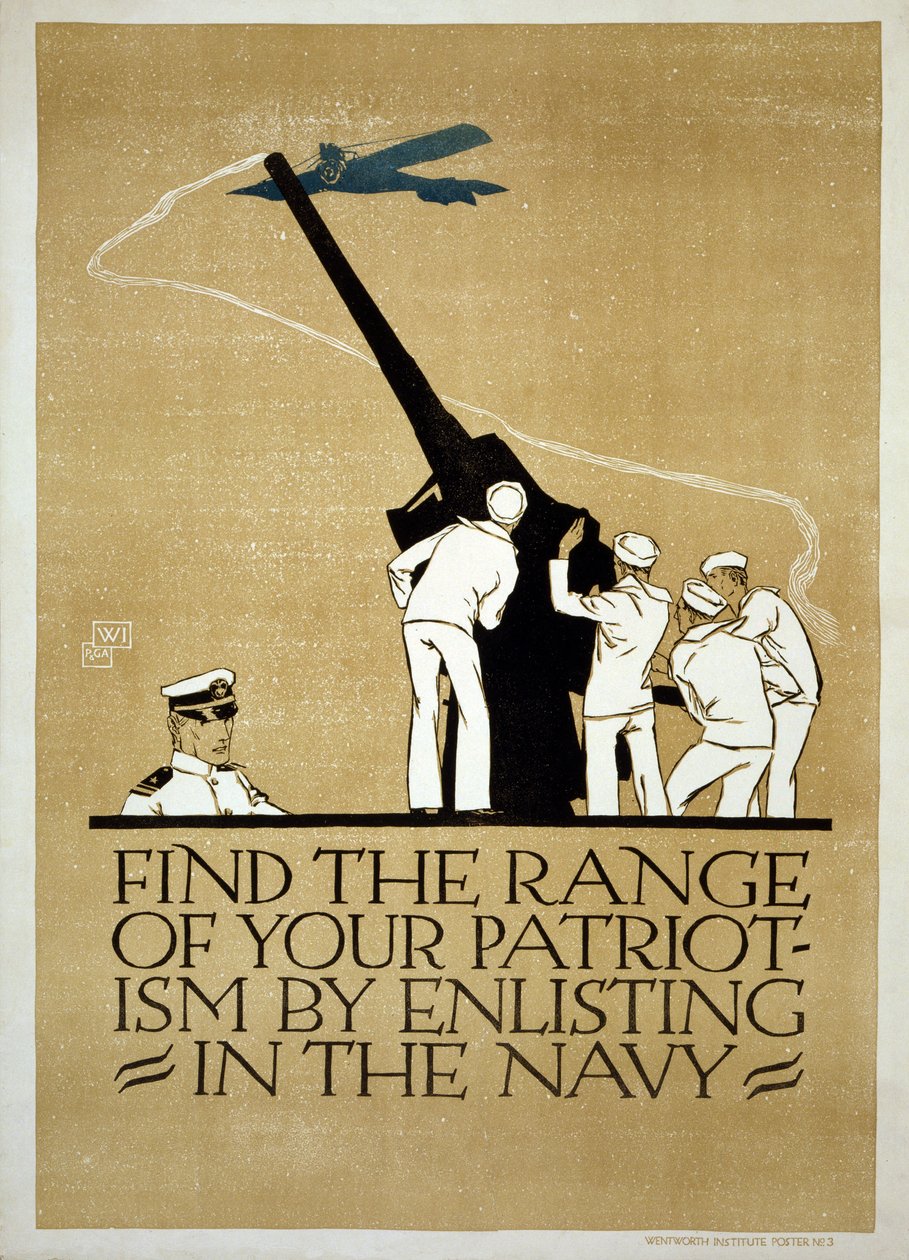 WW1 US Navy Recruitment Poster ، تم نشره عام 1918 بواسطة Vojtch Preissig