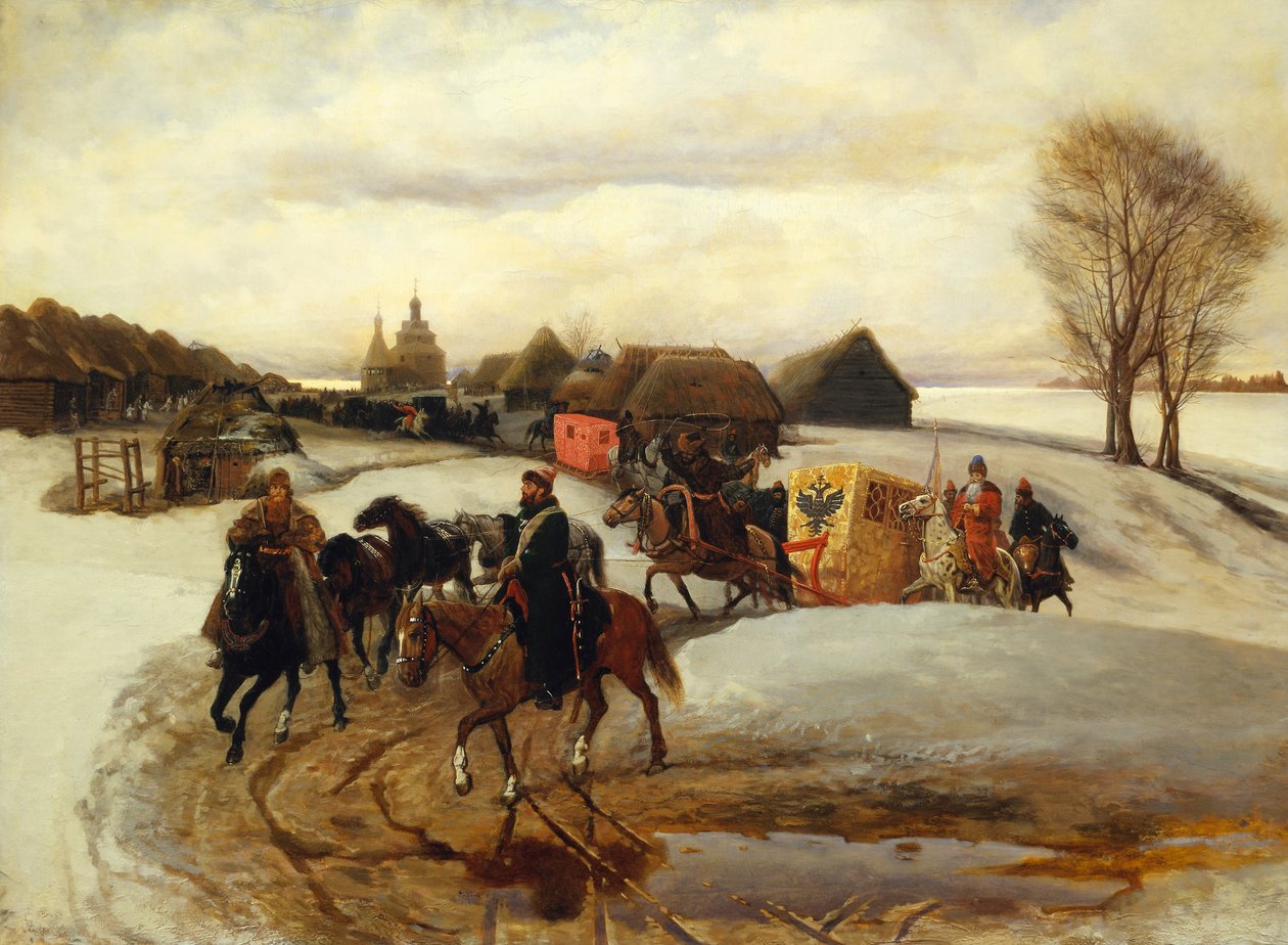 حج الربيع للقيصر في زمن القيصر الكسيس الأول ميخائيلوفيتش ، 1868 بواسطة فياتشيسلاف جريجوريفيتش بلاك