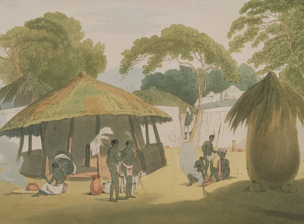 القرية الأفريقية ، تم نشره عام 1806 (الطباعة الحجرية) بواسطة دبليو الكسندر