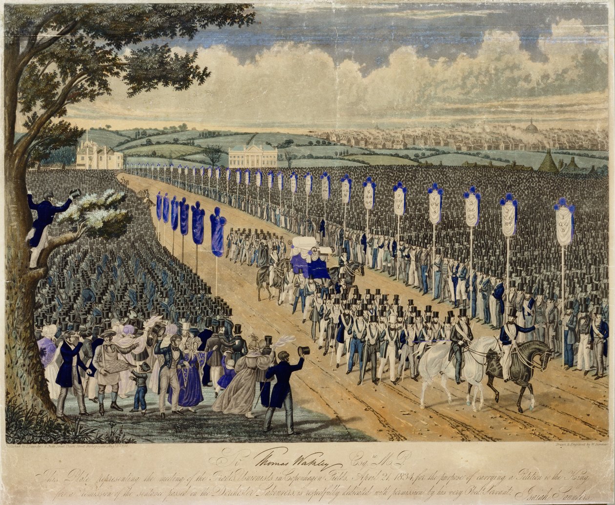 اجتماع النقابيين في حقول كوبنهاجن ، 21 أبريل 1834 بواسطة دبليو سامرز