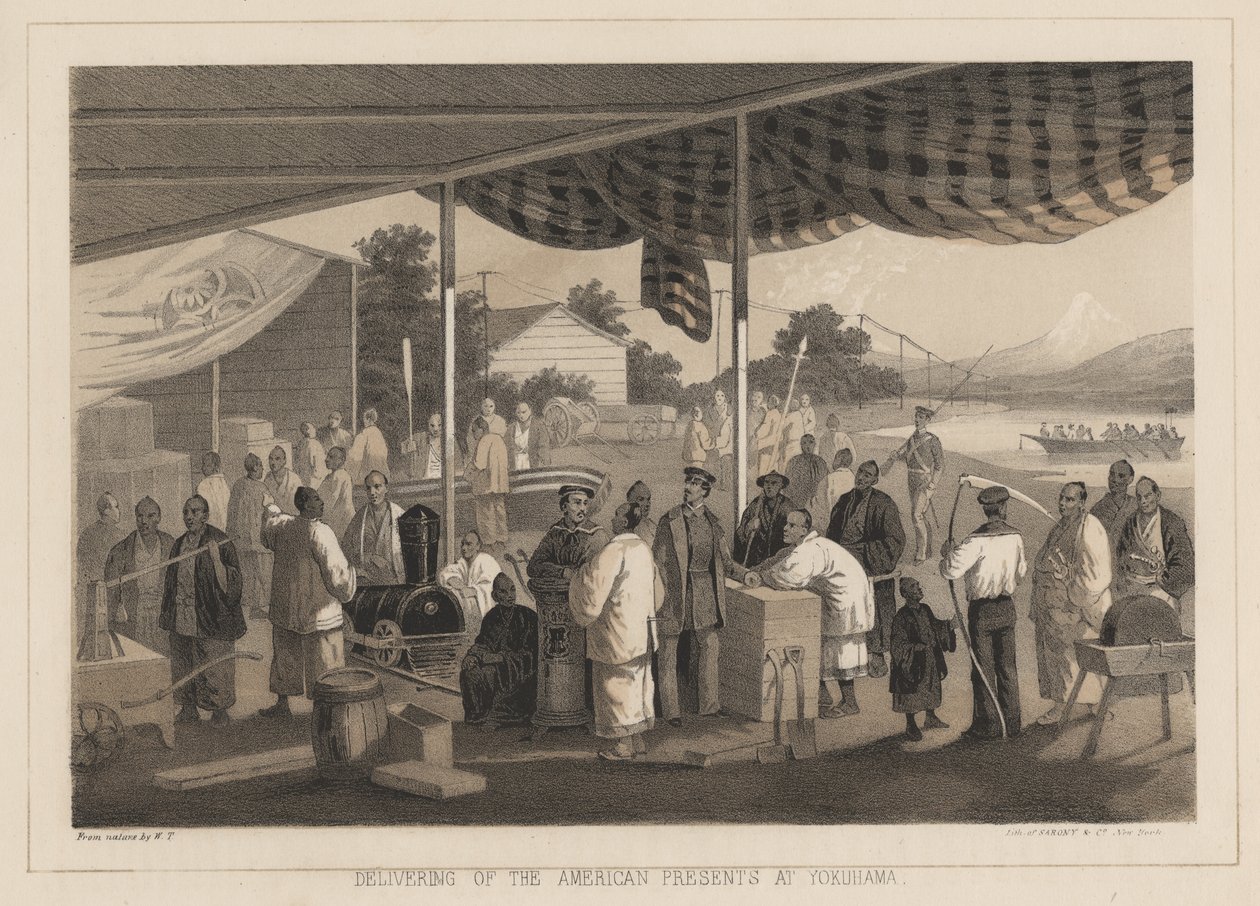 تقديم الهدايا الأمريكية في يوكوهاما ، 1855 بواسطة WT بيترز