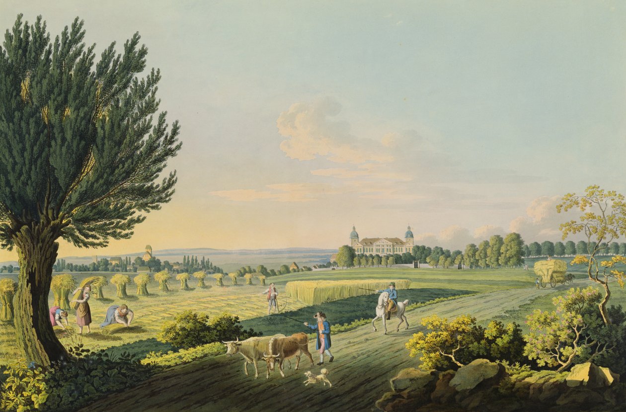 منظر لـ Hundisburg منقوش بواسطة Carl August Richter (1770-1848) (engraving with wc) بواسطة دبليو بعد Behrendsen