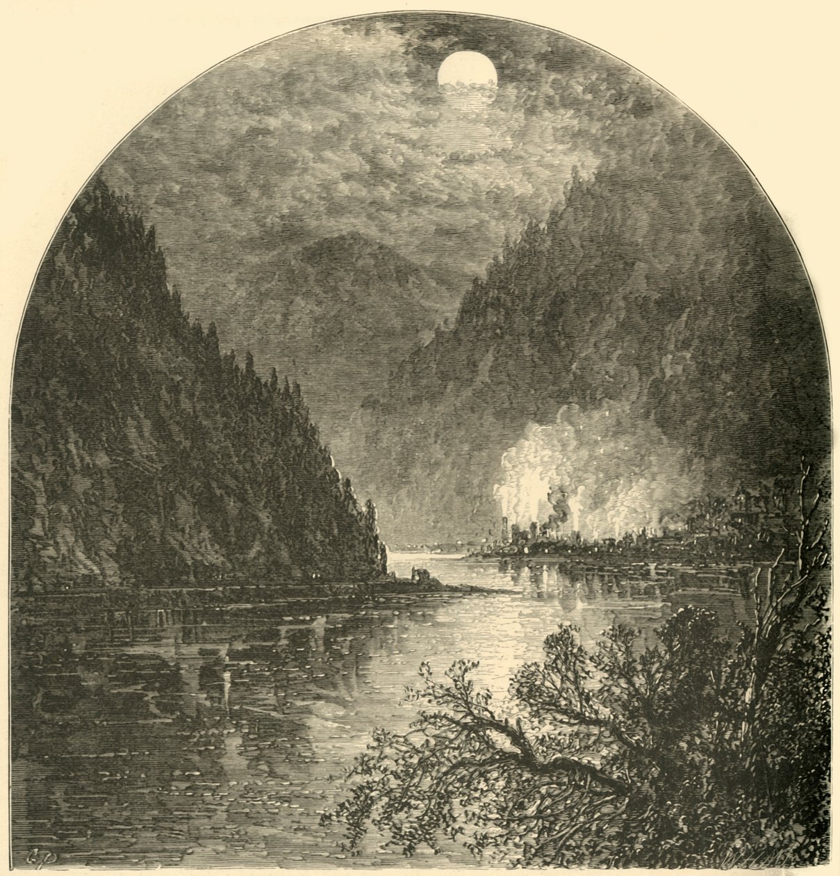 "Duncannon ، Mouth of the Juniata" ، ١٨٧٤. بواسطة WH مورس