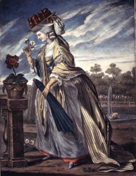 أزياء لشهر أبريل حوالي عام 1790 (ألوان مائية على ورق) بواسطة دبليو بيلتش
